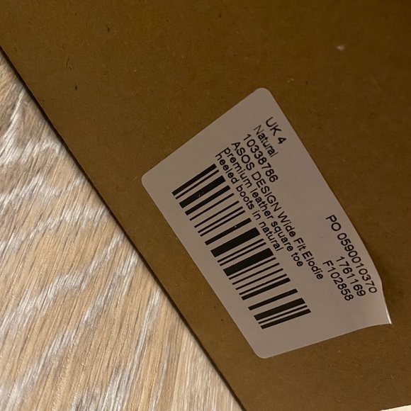 Leather Square Toe Heeled Boots in Natural - Picture 6 of 7